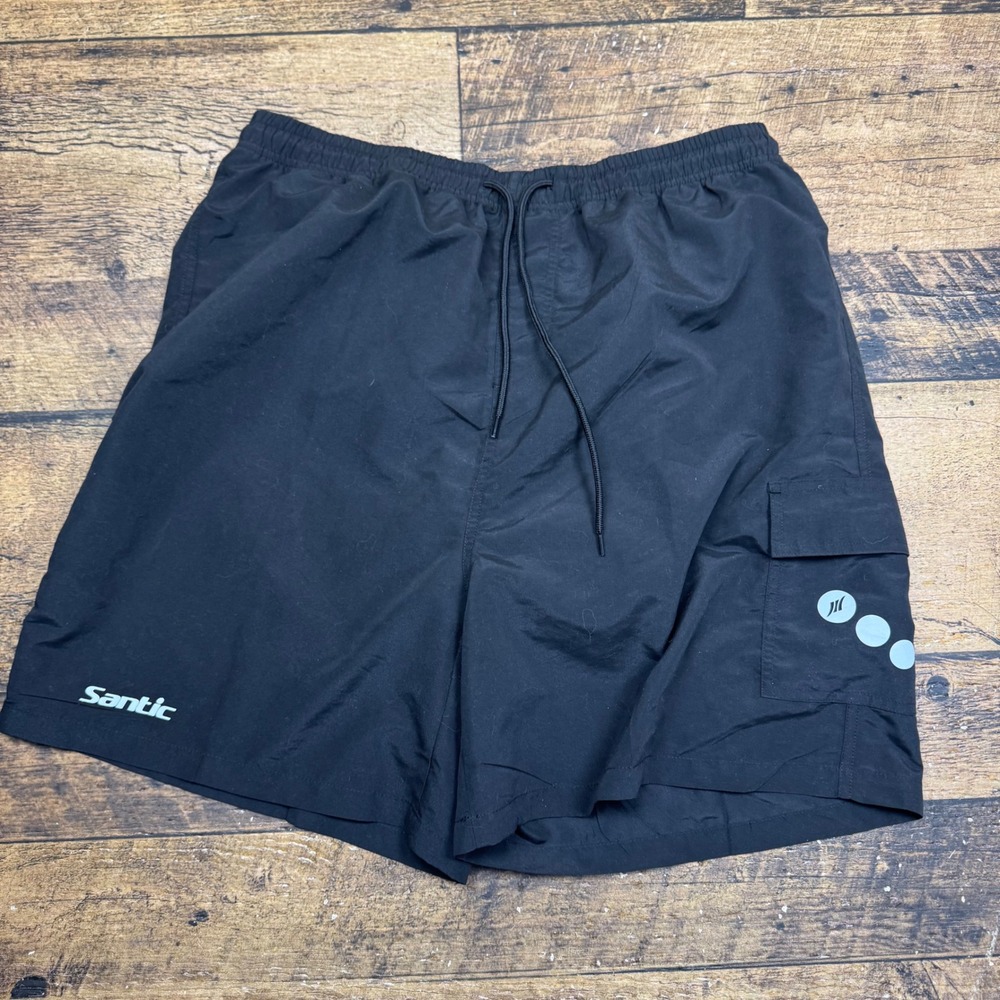 Santic‎ Men's Black Cycling Shorts Padded Liner Cargo Pockets 3XL NWT
